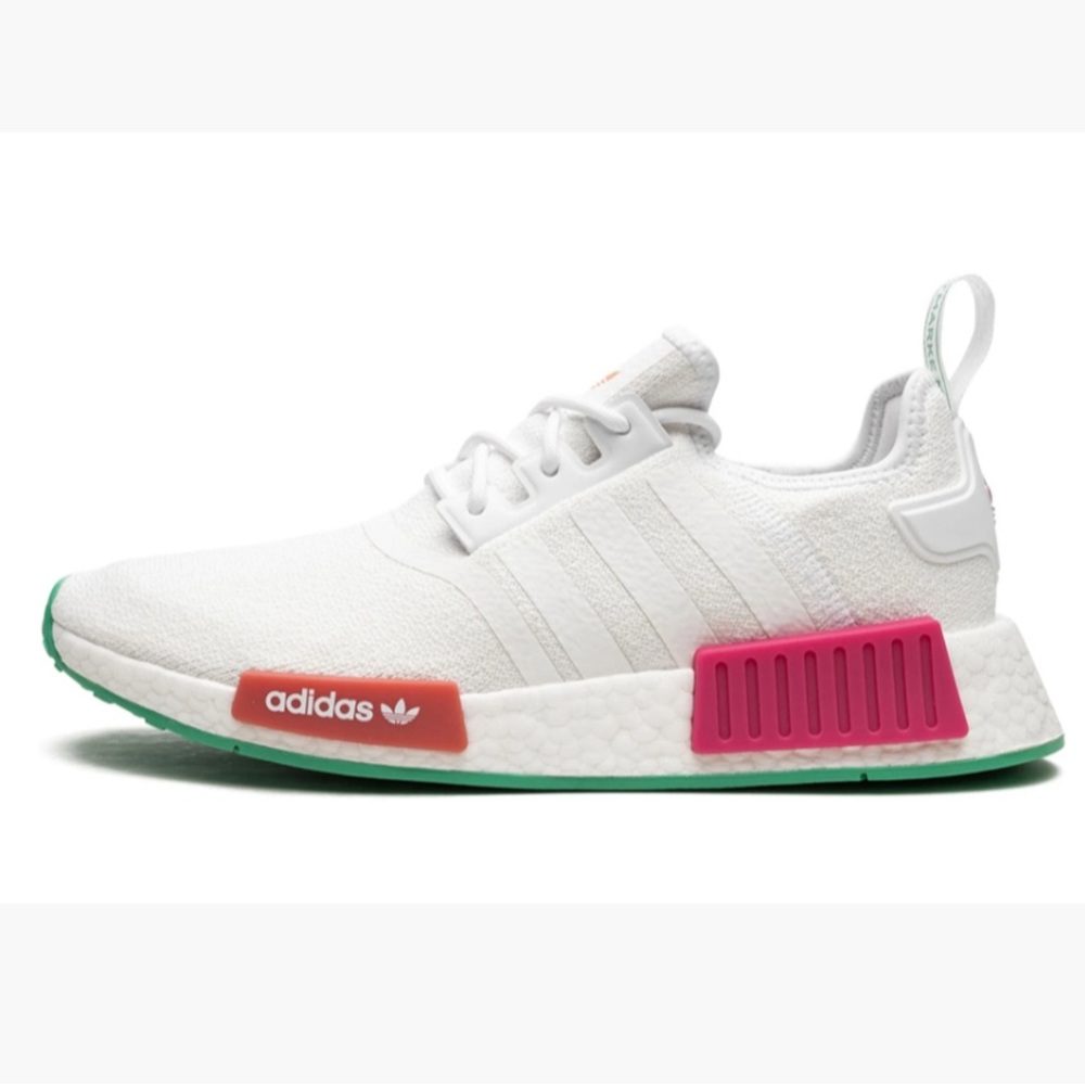NWT. Adidas Originals NMD_R1 Women's Shoes White/Hi-Res Green/Real Magenta